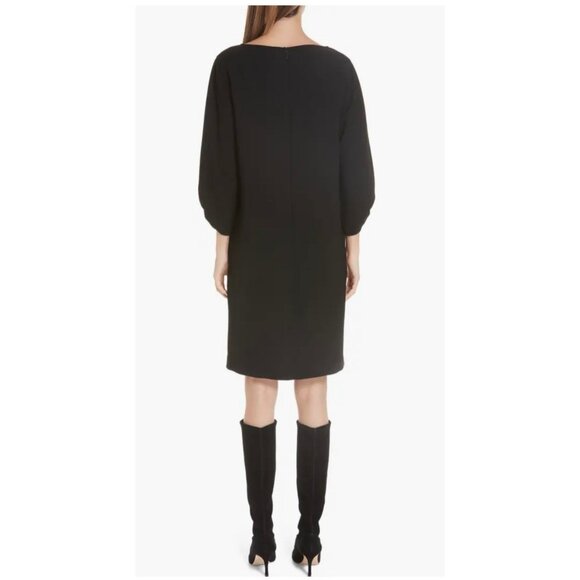 Lafayette 148 New York Wynona Finesse Crepe Shift Dress Black $598 - Picture 10 of 11